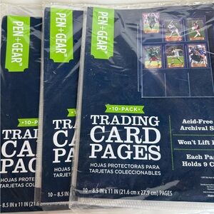 Trading Card Pages - 10 Pack, Blue